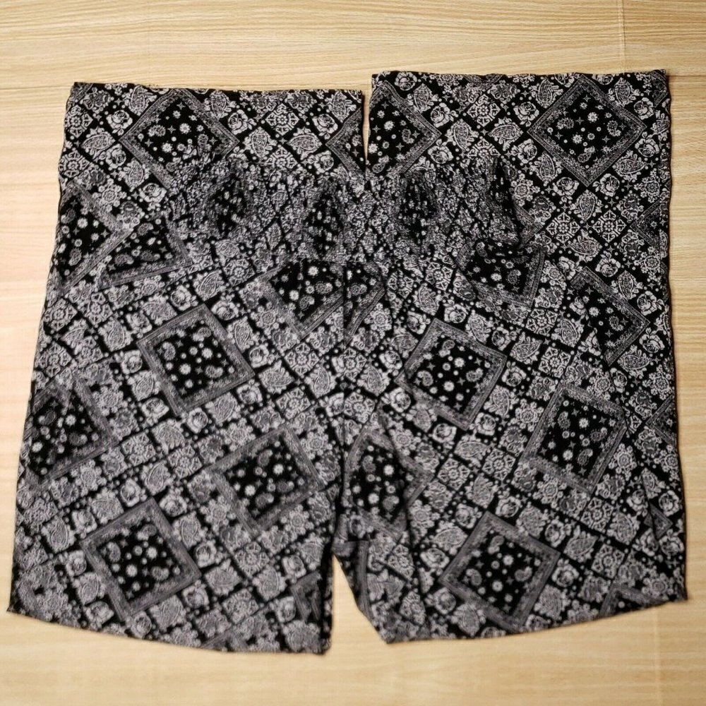 Joe B Womens Black White Elastic Waist Flowy Pants